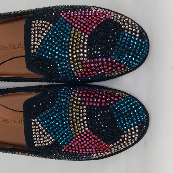 L'AMOUR DES PIEDS CORREZE STONE EMBELLISHMENT BLK SUEDE WEDGES SHOES 10 M MINT - Picture 7 of 14